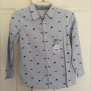 NWT Carters Boys Size 10 Dinosaur Dress Shirt